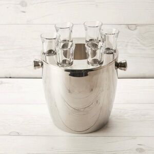 Chic & Tonic Stainless Ice Bucket with Shot Slots-NWOT